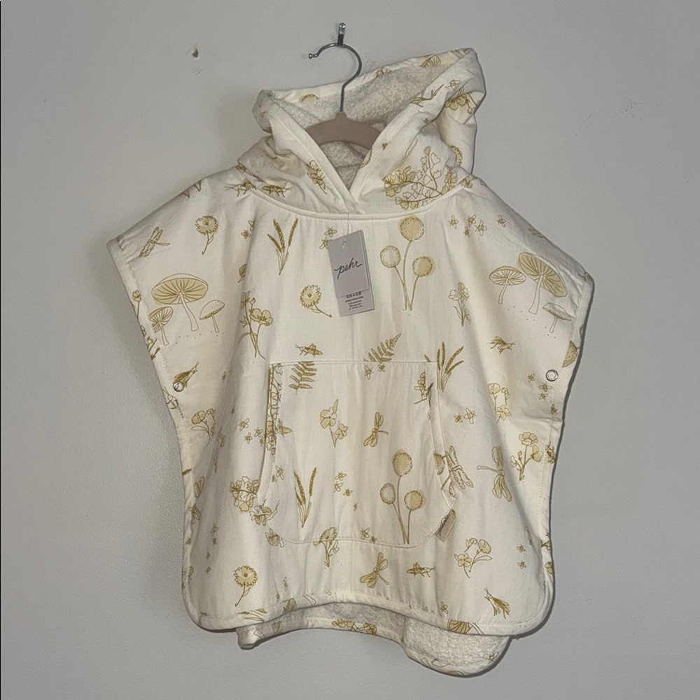 Kids Cream Hooded Swim Coverup